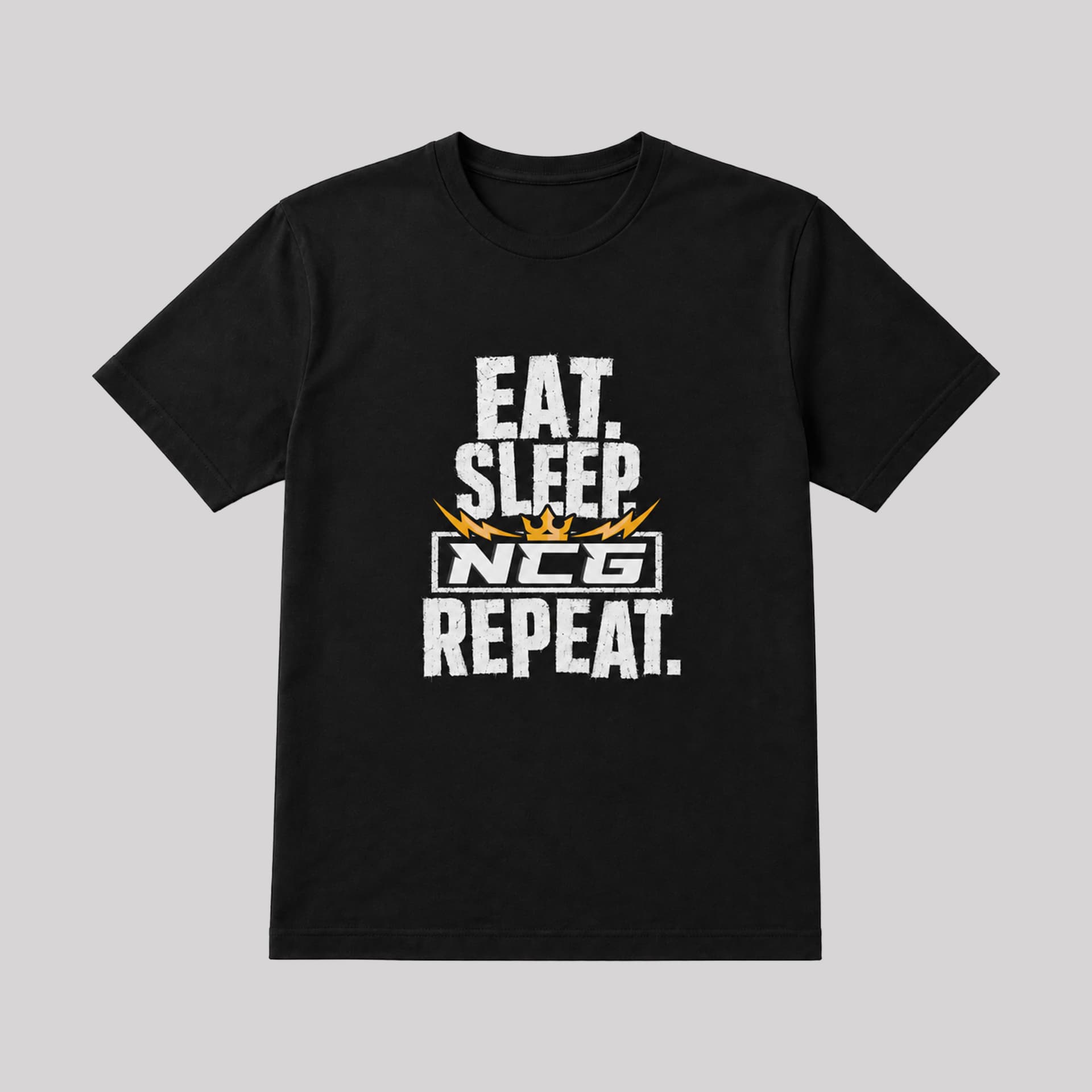 NCG Classic Black "Eat Sleep Repeat" Tee